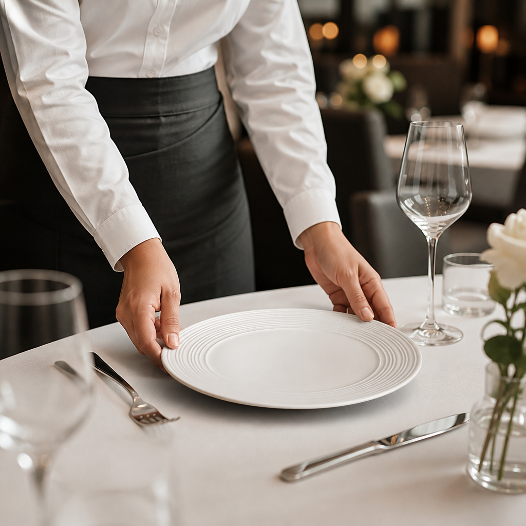 Coupe Plates Matte Blanc Vitrified Porcelain for Upscale Dining (Pack of 12)