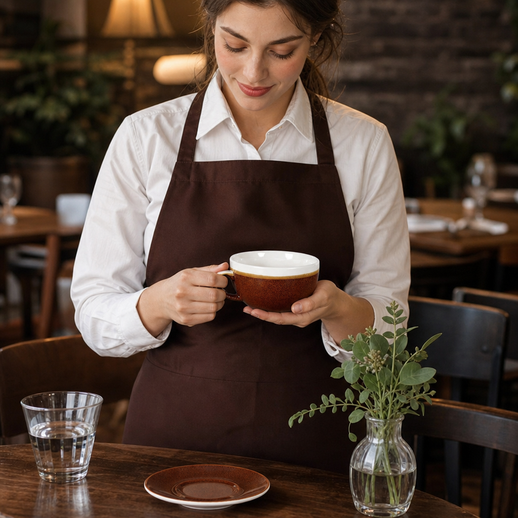 Porcelain Cappuccino Cups 225ml in Cinnamon Brown for Cafés (Pack of 12)