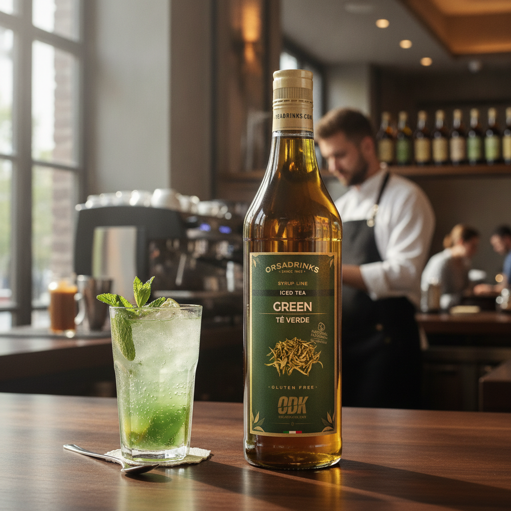 Green Iced Tea Syrup 750ml for Refreshing Beverages