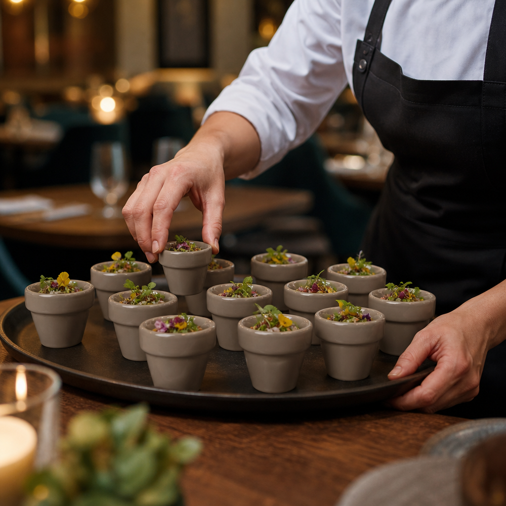 Plant Pots 114ml Vitrified Ceramic for Creative Serving (Pack of 12)