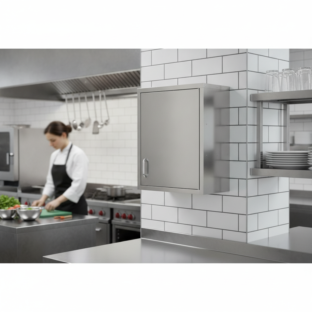 Stainless Steel Hinged Wall Cupboard 600mm for Commercial Kitchens