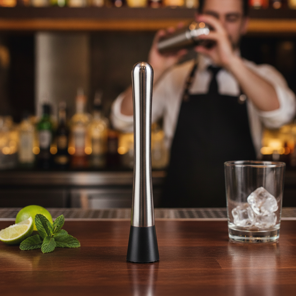 Stainless Steel Cocktail Muddler 212mm for Bartending