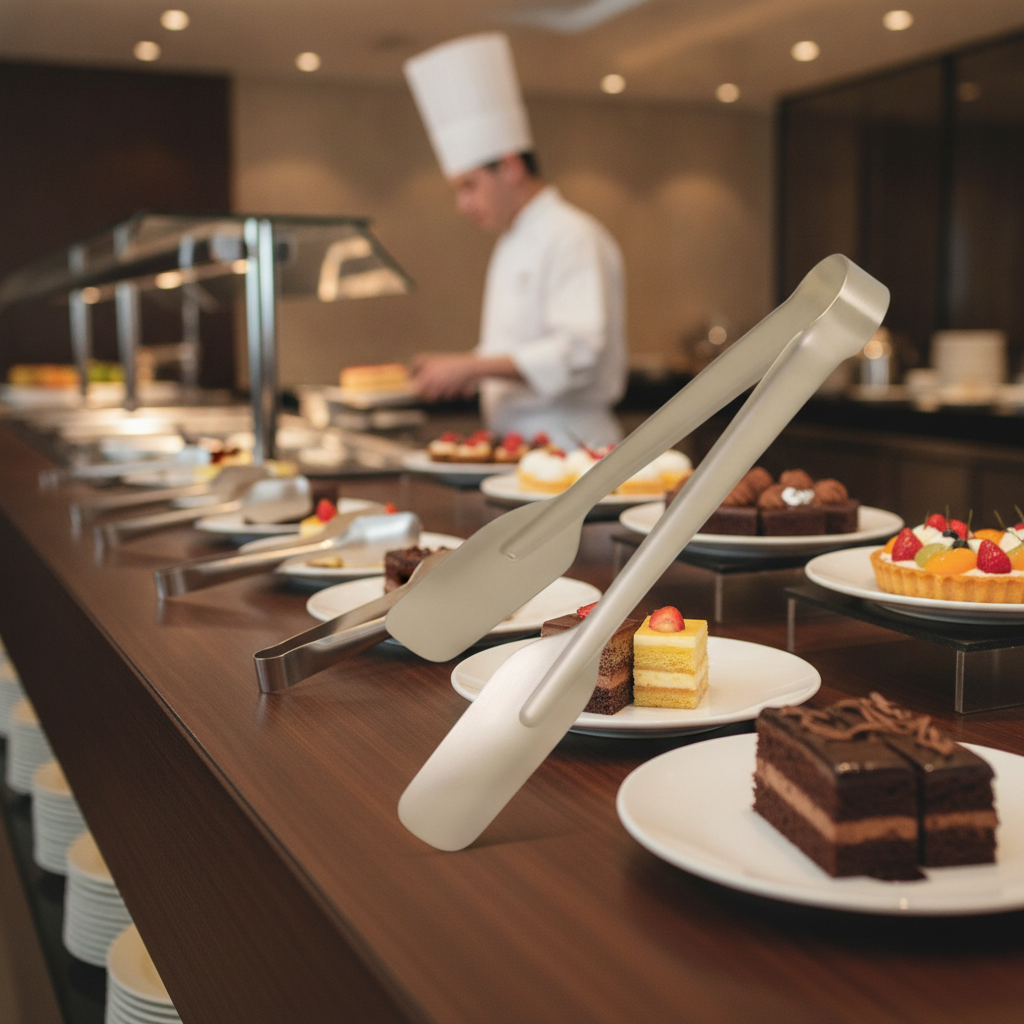 Stainless Steel Cake Tongs 240mm for Buffet Presentation (Pack of 10)