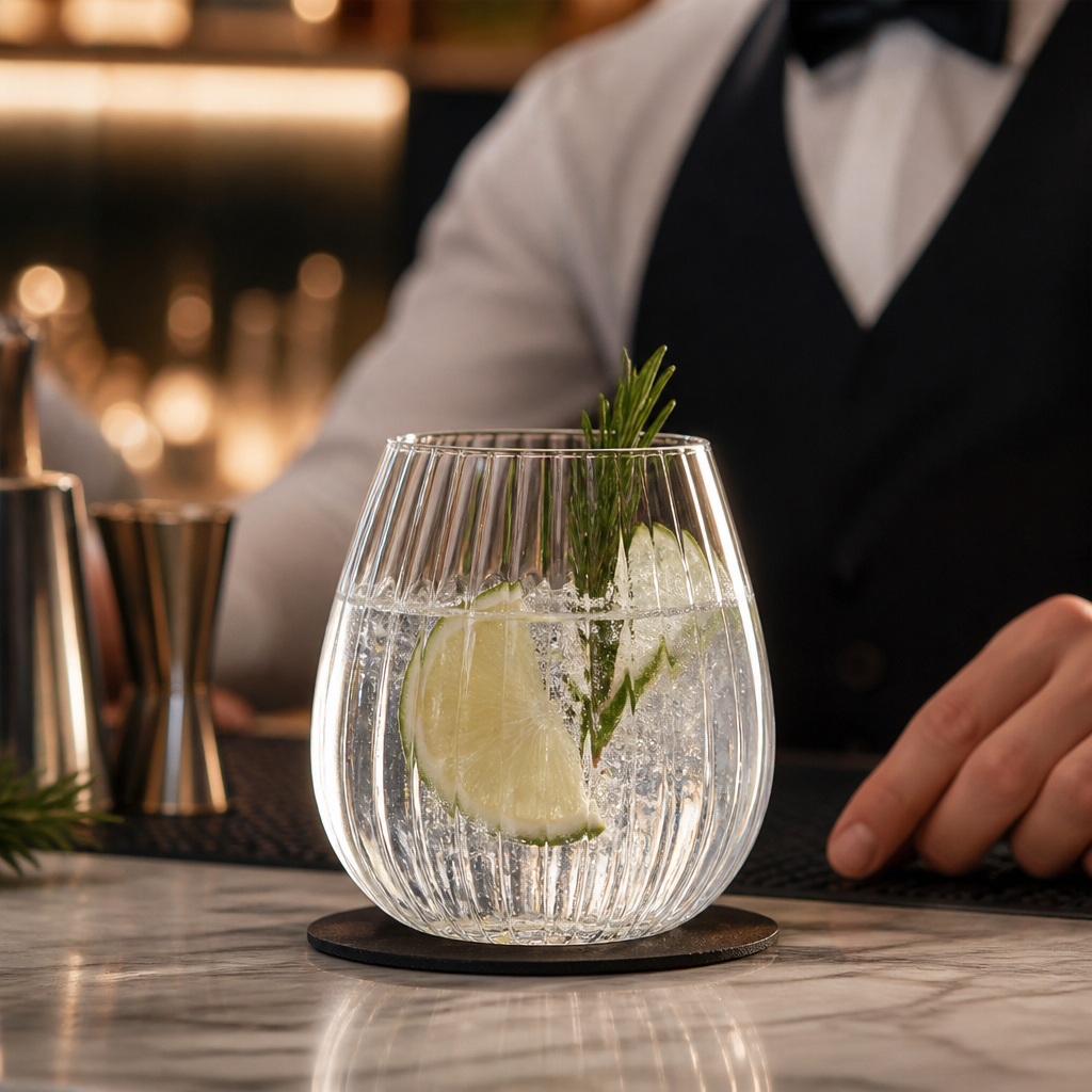 Clear Glass Stemless Gin Glasses 650ml for Cocktail Bars (Pack of 6)