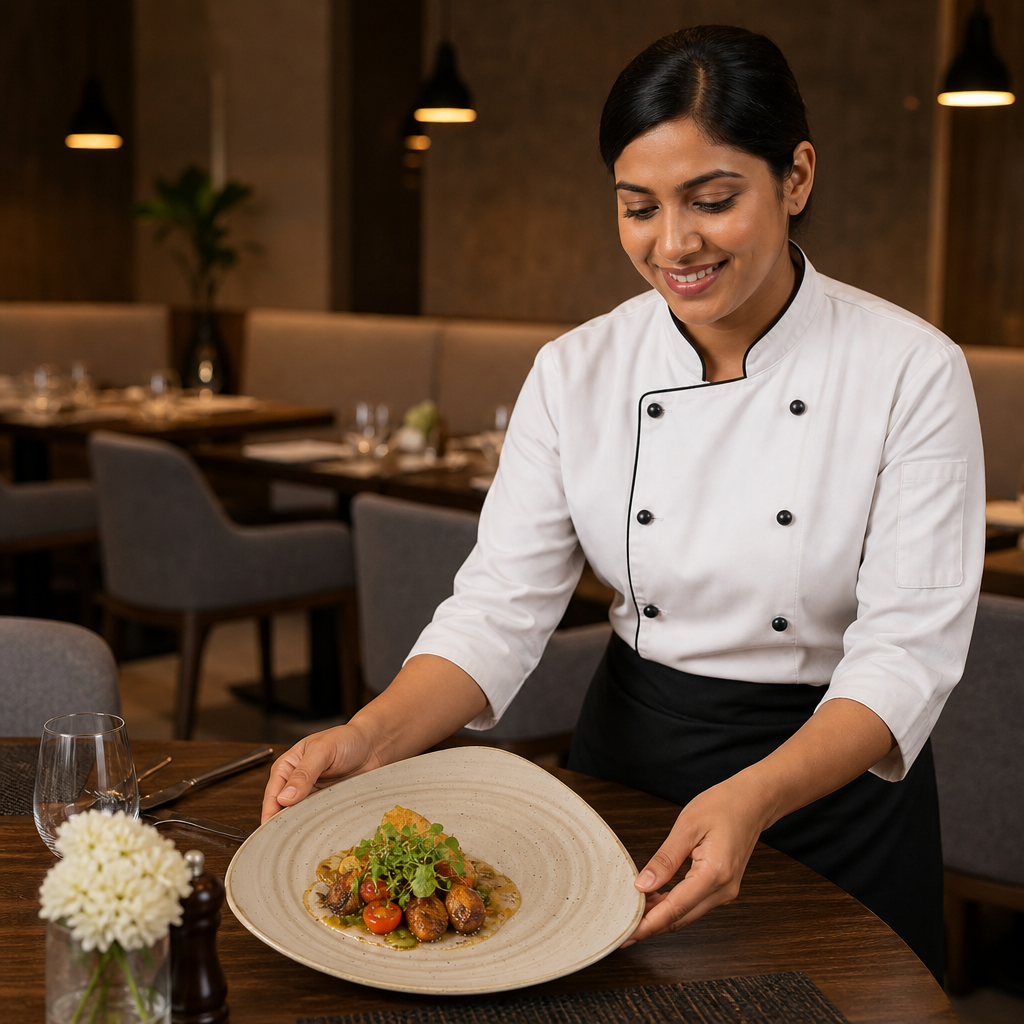 Triangular Plates Cream Vitrified Ceramic for Restaurants (Pack of 6)