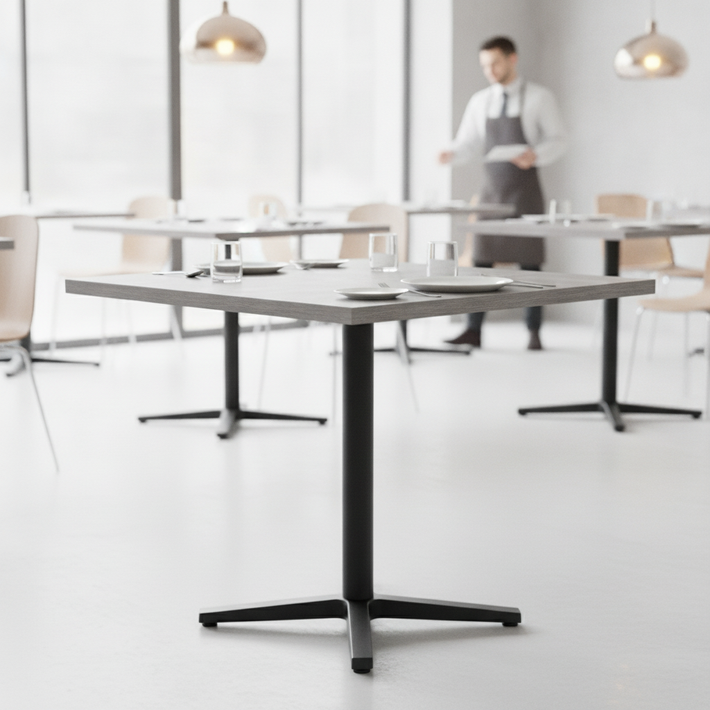 Honeycomb Melamine Table Top Grey 600x600mm for Dining Areas