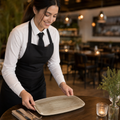 Rectangular Plates Taupe Porcelain for Stylish Dining (Pack of 12)