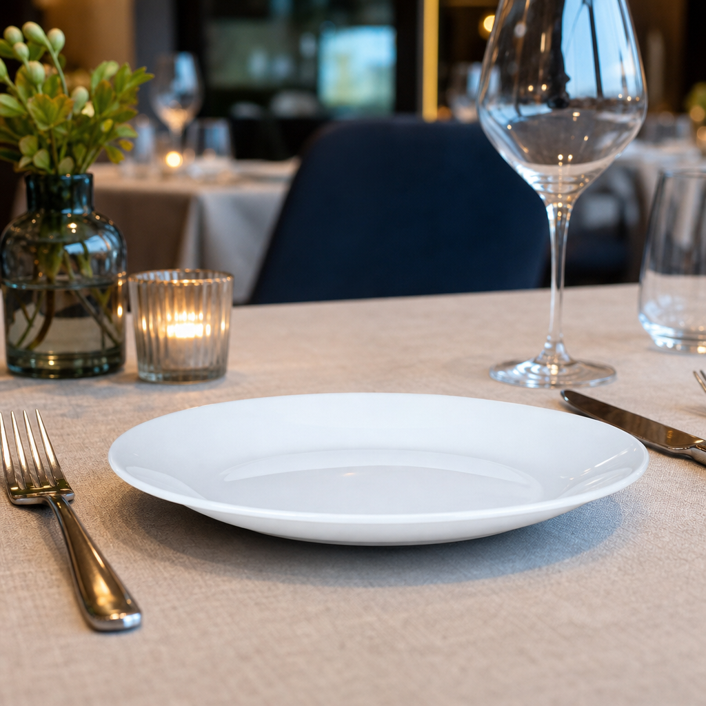 Contour Plates 150mm White Porcelain for Catering Services (Pack of 36)