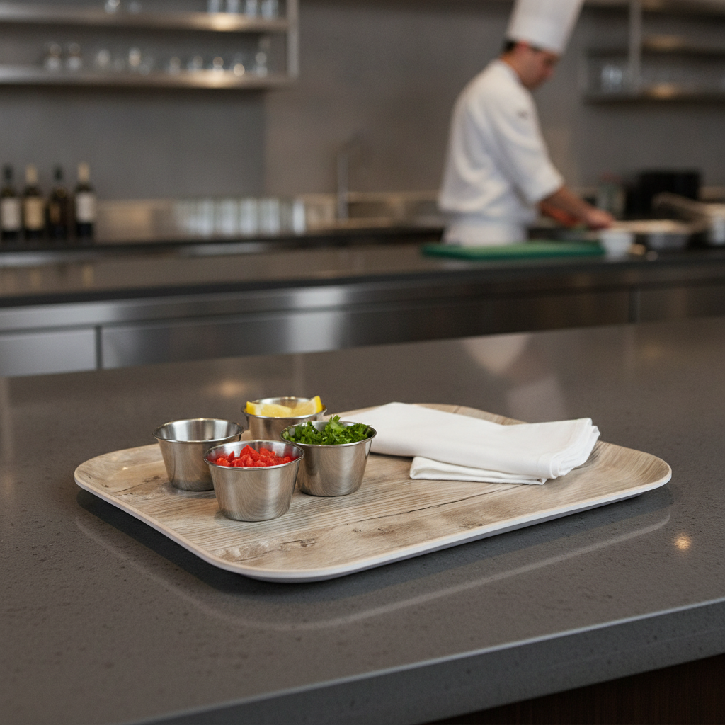 Polyester Rectangular Non-Slip Tray 17mm for Commercial Use