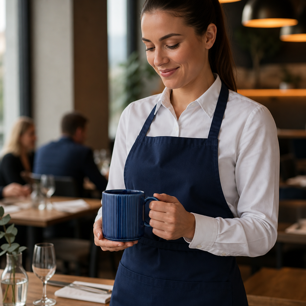 Mugs Midnight 340ml Blue Porcelain for Dining Establishments (Pack of 12)