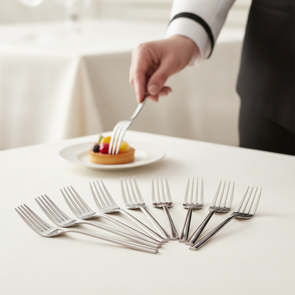Stainless Steel Dessert Forks for Elegant Dining (Pack of 12)