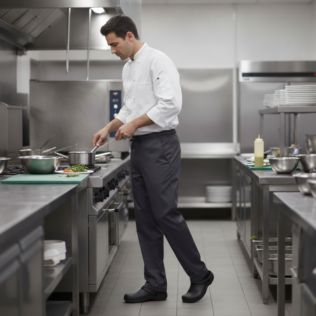 Polycotton Charcoal Chef Trousers for Commercial Use