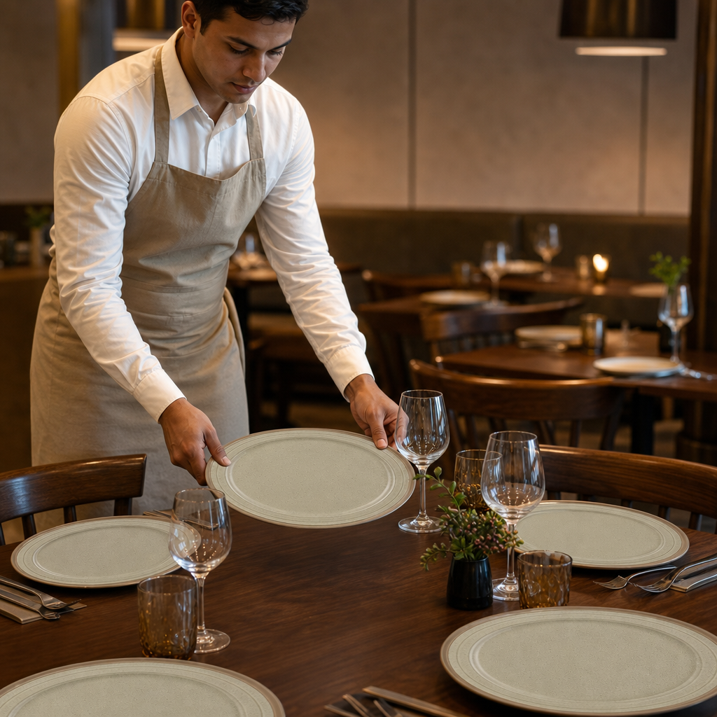 Plates 330mm Stoneware for Dining Tables (Pack of 6)