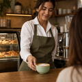 Sage Green Cappuccino Cups 336ml Super Vitrified Ceramic for Cafés (Pack of 12)