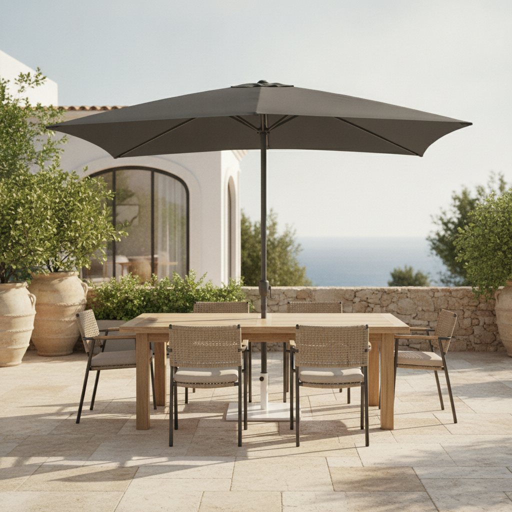 Aluminium Rectangular Parasol 2m x 3m for Outdoor Dining