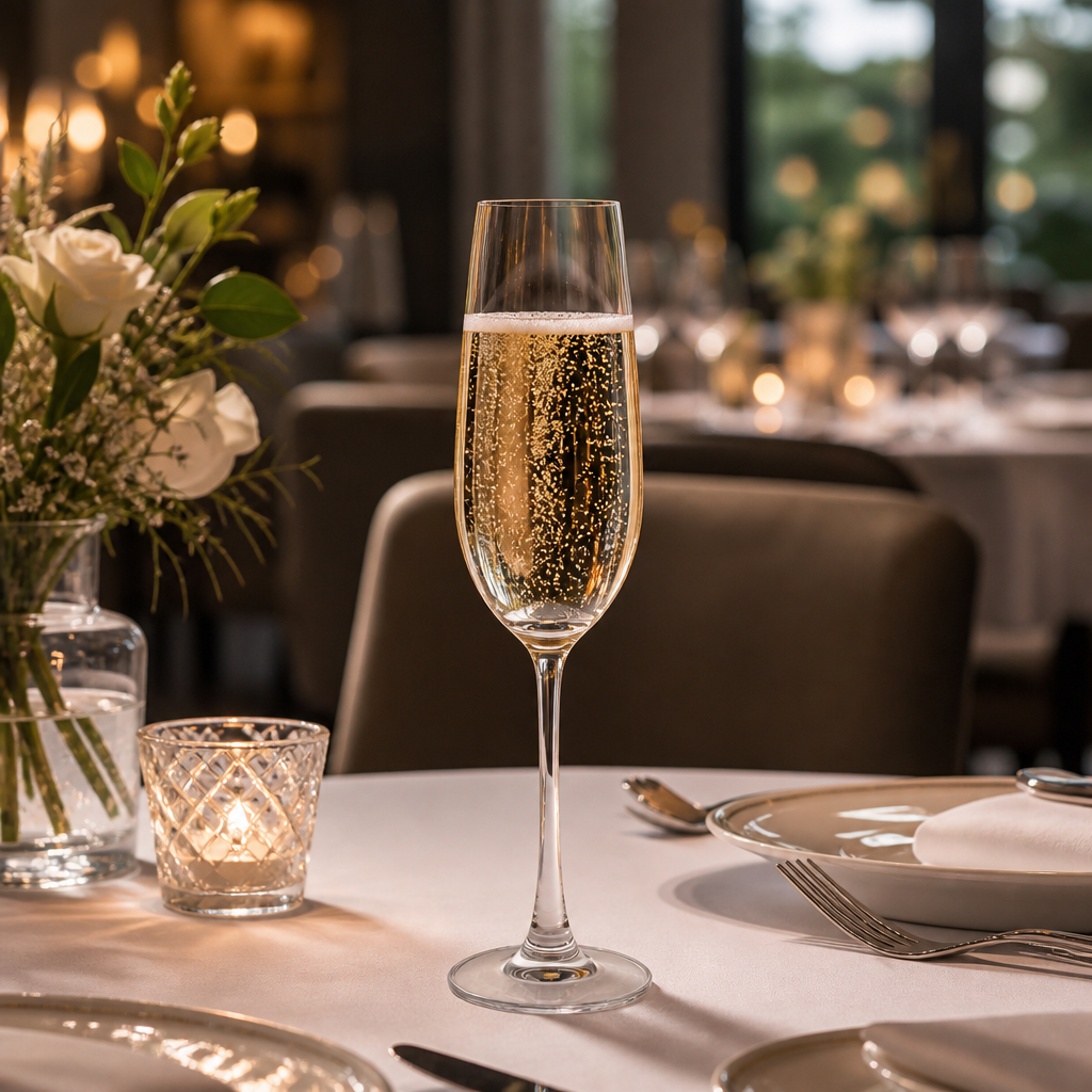 Crystal Champagne Flutes 215ml for Restaurants & Events (Pack of 6)