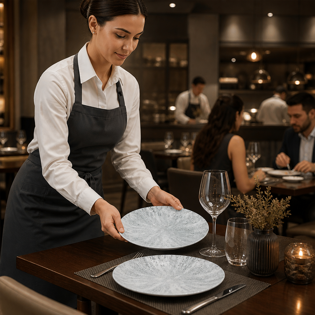 Coupe Plates Grey Vitrified Porcelain for Dining Experiences (Pack of 12)