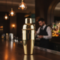 Stainless Steel Gold Plated Cocktail Shaker 828ml for Home & Professional Use