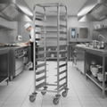 Stainless Steel 12-Shelf Clearing Trolley for Commercial Use