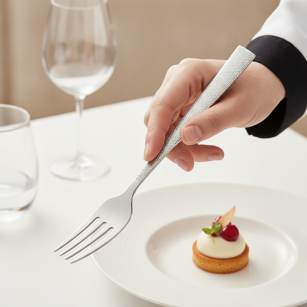 Stainless Steel Dessert Forks with Diamond-Inspired Handle for Elegant Table Settings (Pack of 12)