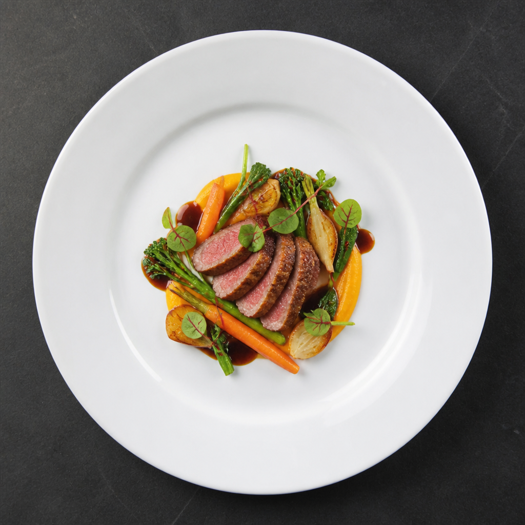 Wide Rimmed Porcelain Plates 250mm for Commercial Catering