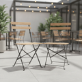 Wood Effect Folding Chairs Powder Coated Steel 845x570mm for Indoor & Outdoor Use (Pack of 2)