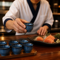 Ripple Dip Pots 57ml Blue Porcelain for Event Dining (Pack of 12)