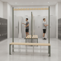 Powder Coated Steel Single-Sided Island Seating for Changing Rooms
