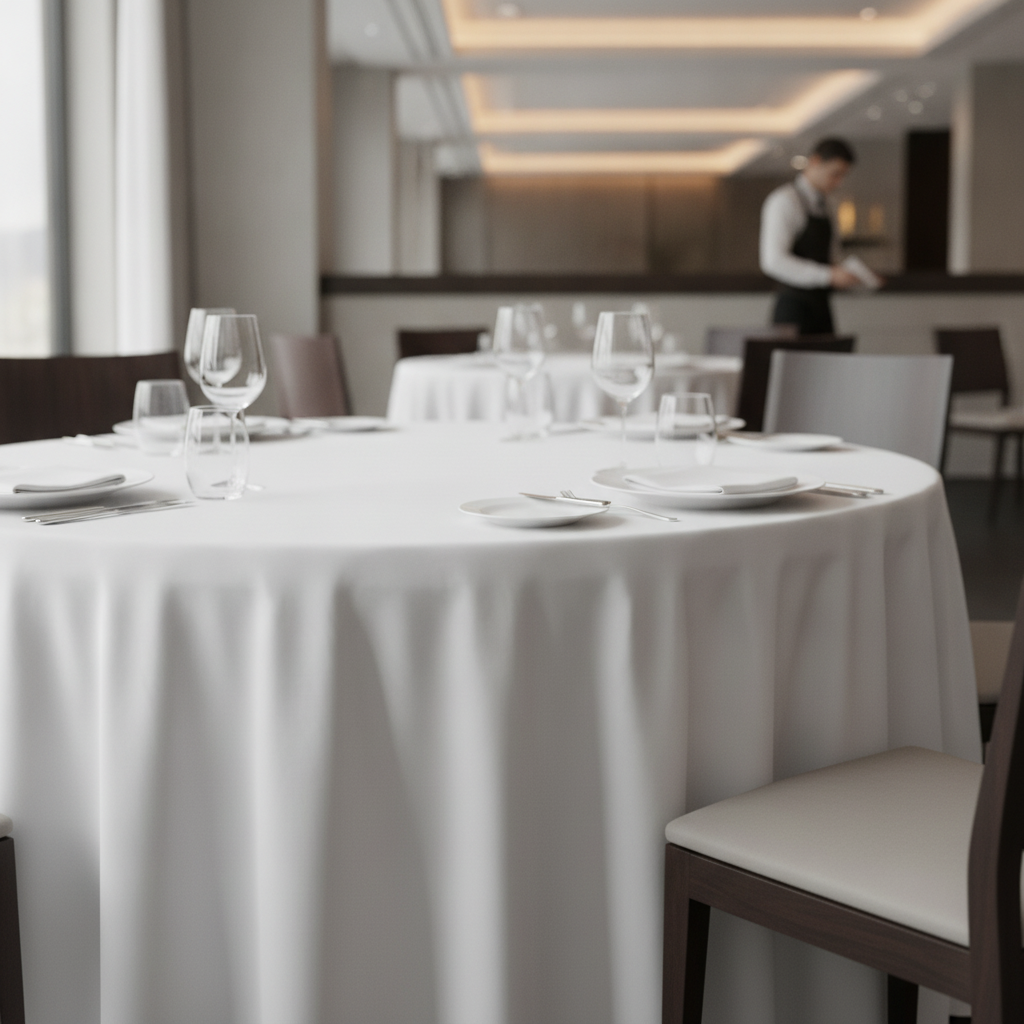 Polyester White Tablecloth for Elegant Dining (Various Sizes)