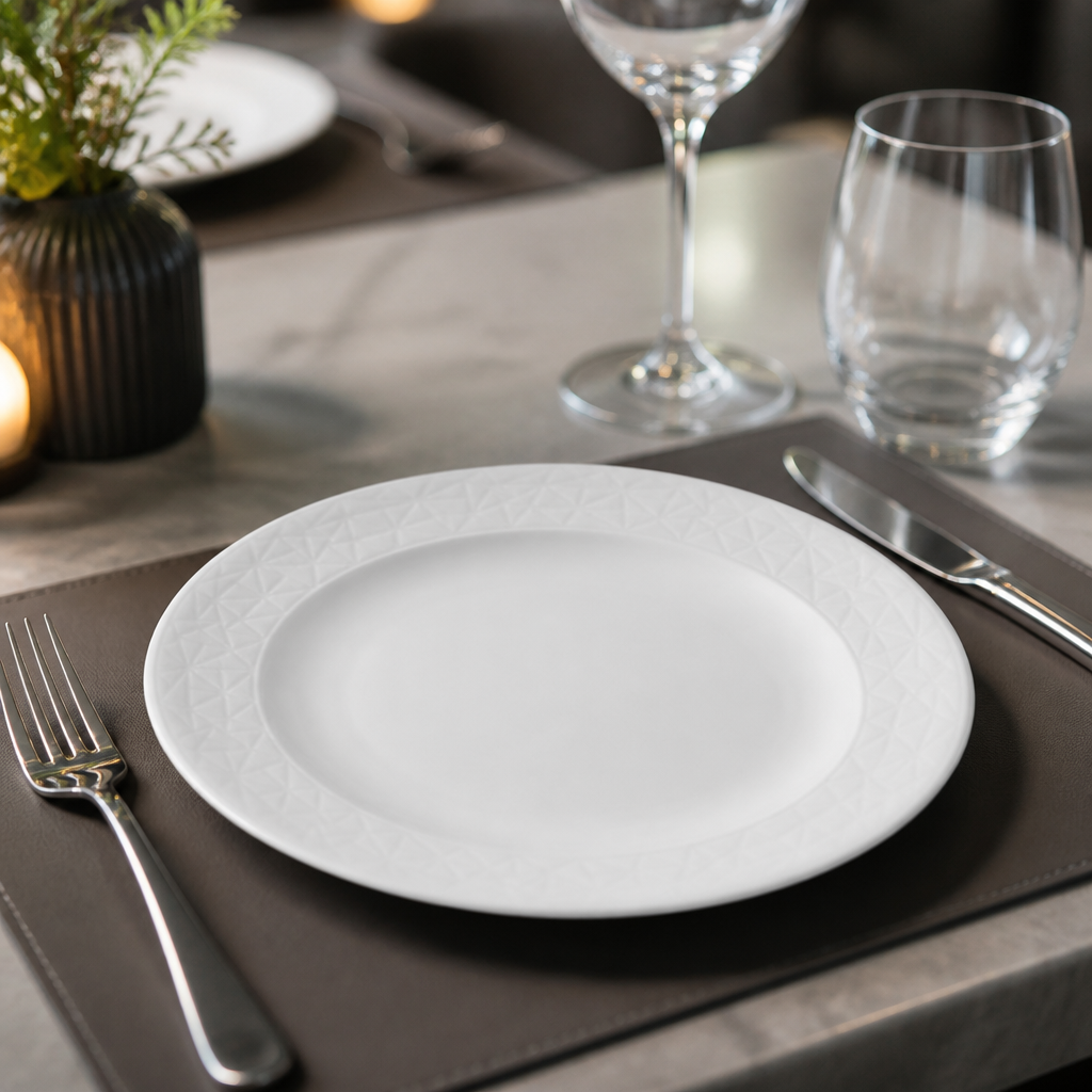Plates 203mm Fine China for Contemporary Dining (Pack of 12)