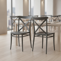 Polypropylene Dark Grey Side Chairs 870mm for Hospitality (Pack of 2)