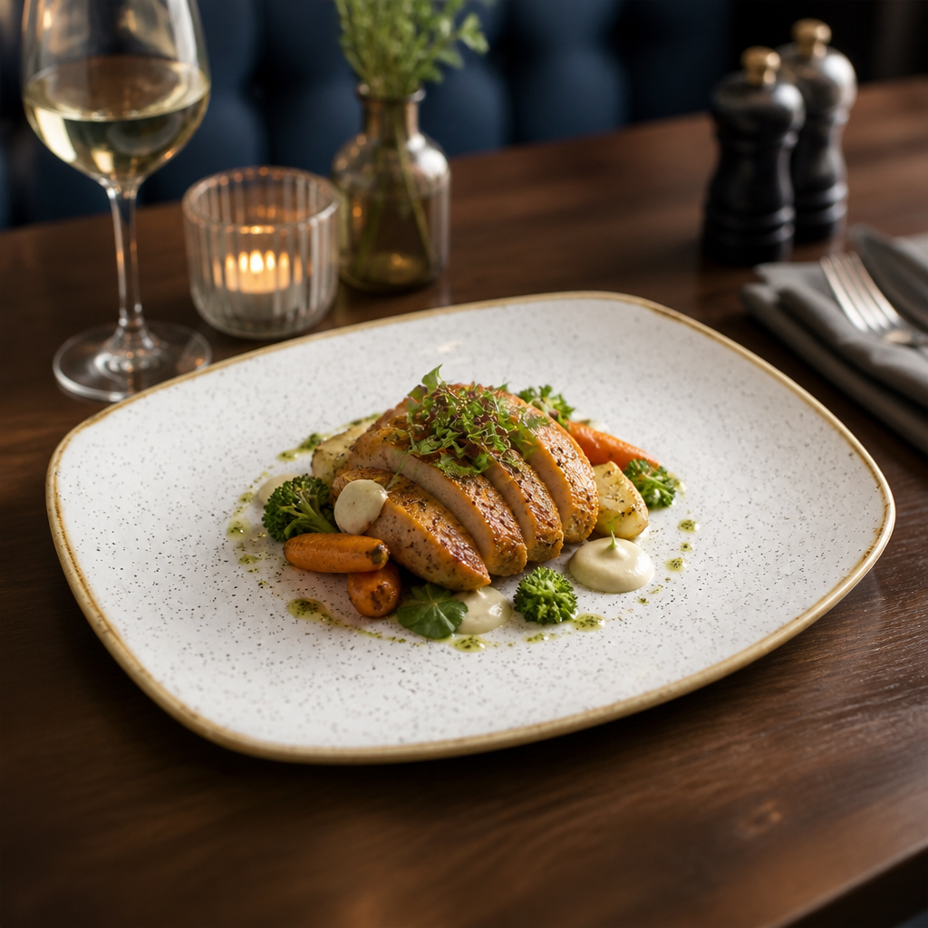 Rectangular Plates White Vitrified Ceramic for Elegant Dining (Pack of 12)