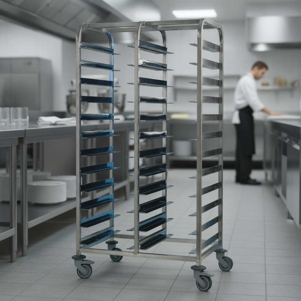 Stainless Steel Clearing Trolley for Commercial Use