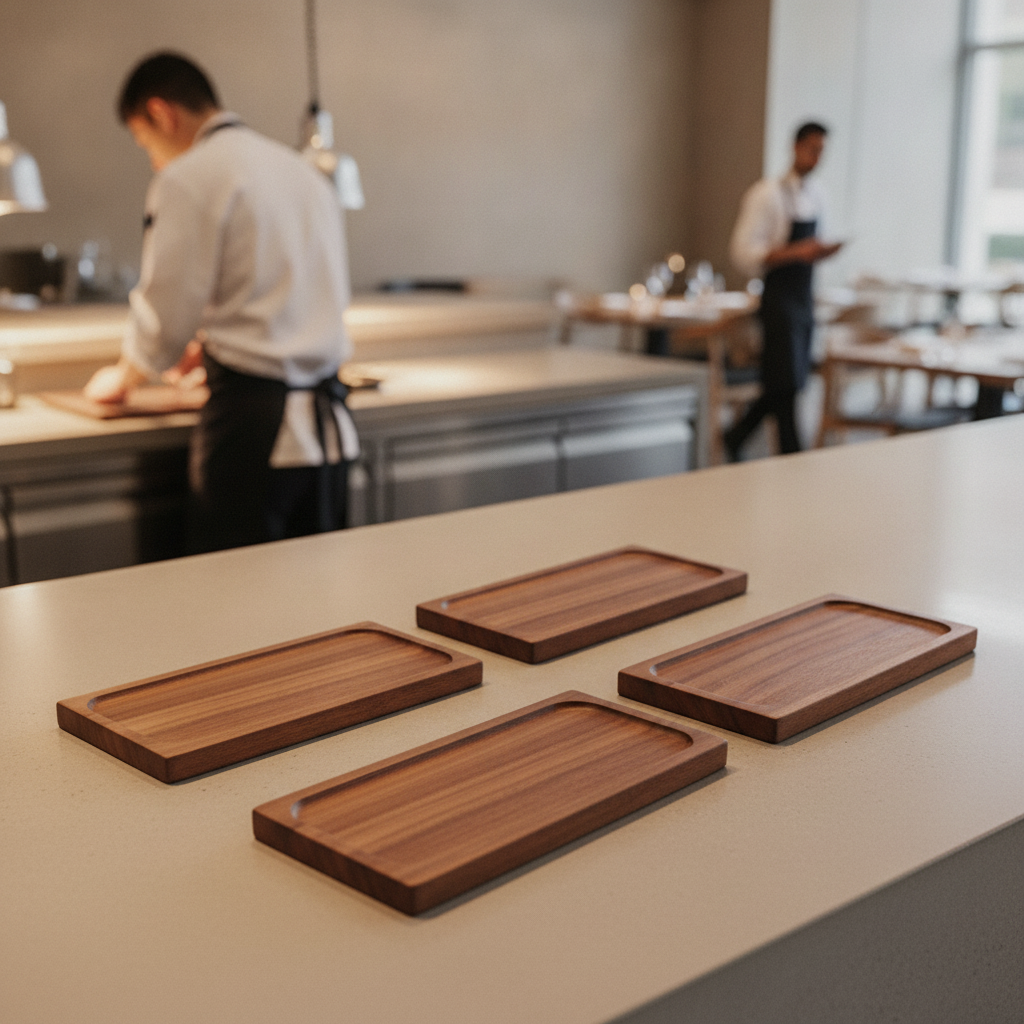Wood Small Serving Board 300 x 90mm for Buffets & Table Service (Pack of 4)