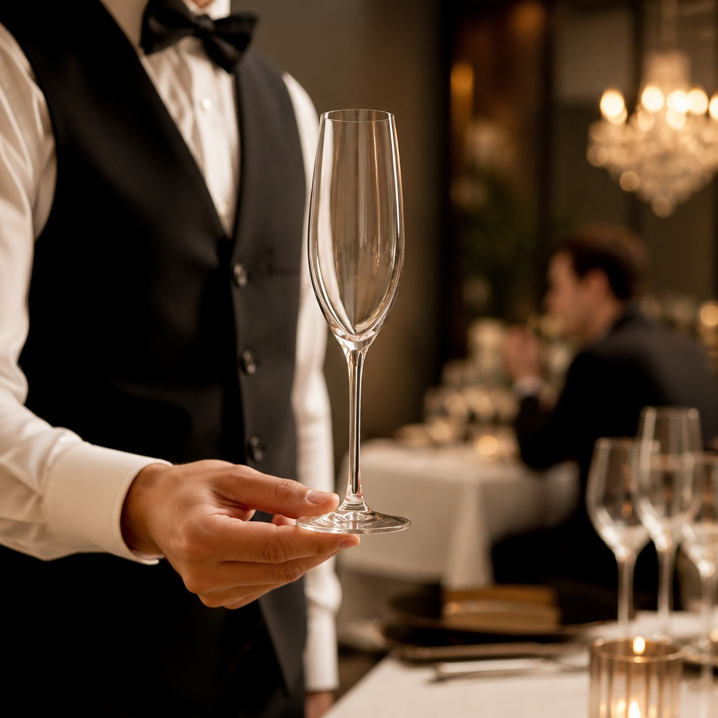 Kwarx Glass Grand Flutes 240ml for High-End Venues (Pack of 24)