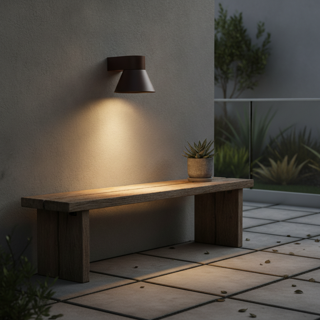 Aluminium Outdoor Wall Light with Conical Shade for Patios