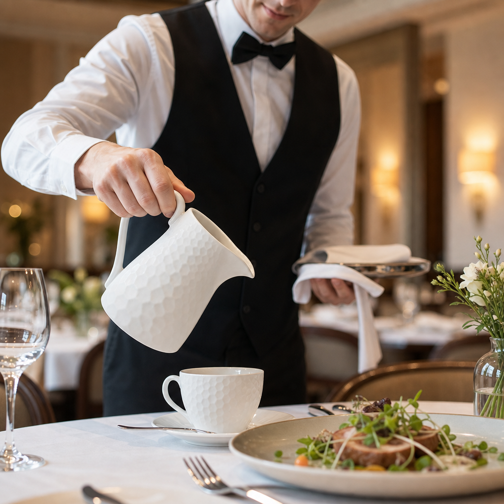 Alumina Vitrified Ceramic Jugs 142.5ml for Hospitality Use (Pack of 12)