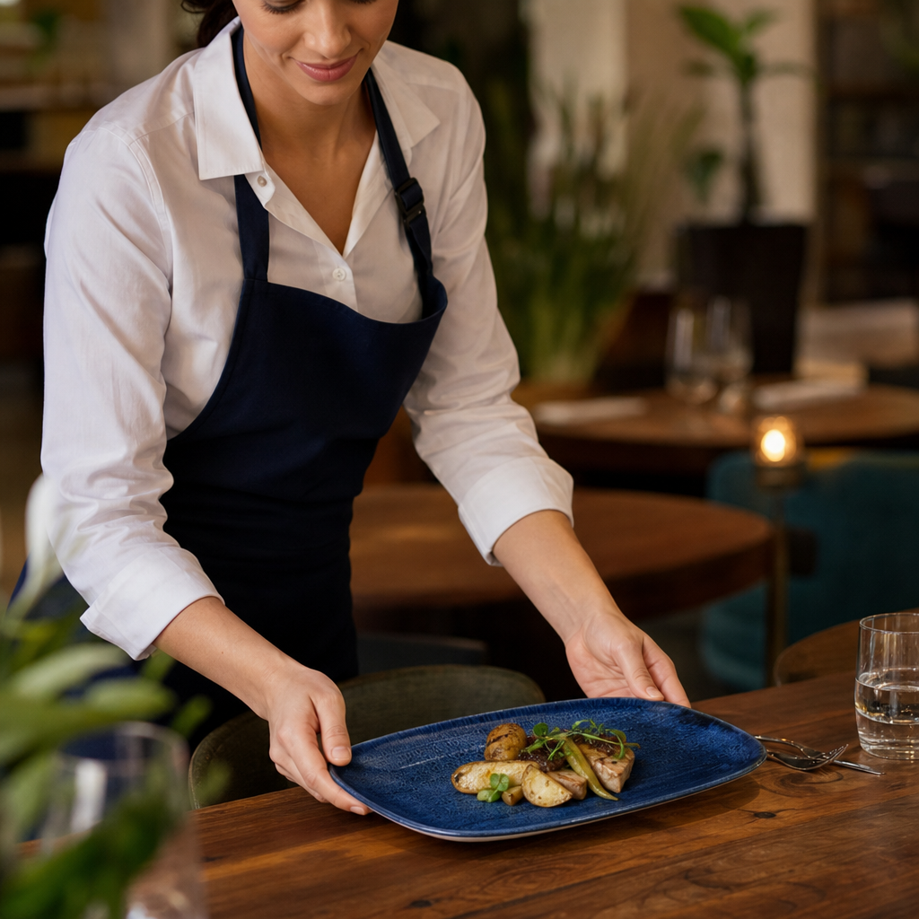 Oblong Plates 189mm Vitrified Porcelain for Restaurants & Cafés (Pack of 6)