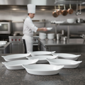 Porcelain Oval Eared Dish 780ml for Catering Use (Pack of 12)