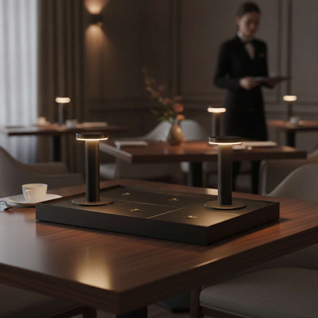 Metal Charging Tray 40mm for Magnetic Table Lamps in Restaurants