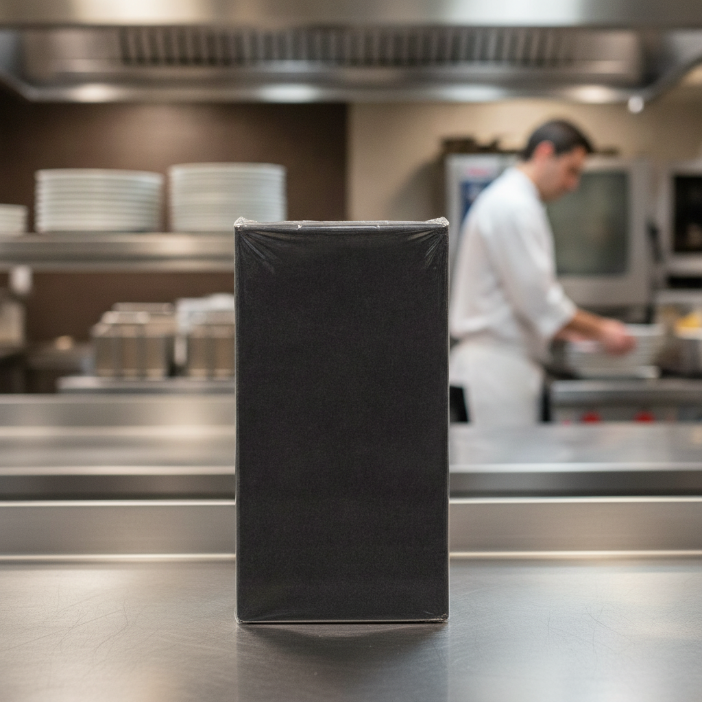 Paper Black Dinner Napkins 40x40cm for Restaurants & Cafés (Pack of 2000)