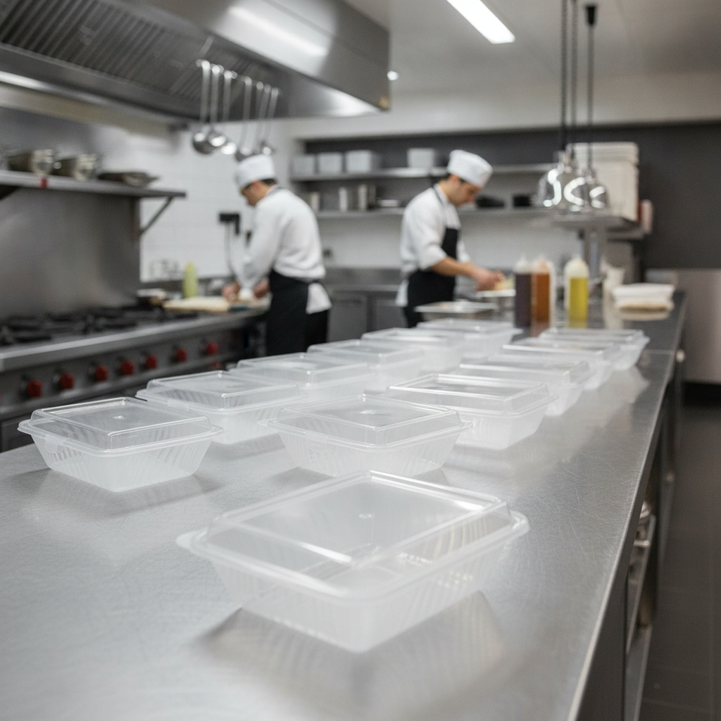 Polypropylene Clear Meal Container 1000ml for Takeaway Use (Pack of 12)