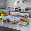 Toughened Glass Airtight Meal Containers 240x170mm for Food Storage (Pack of 6)