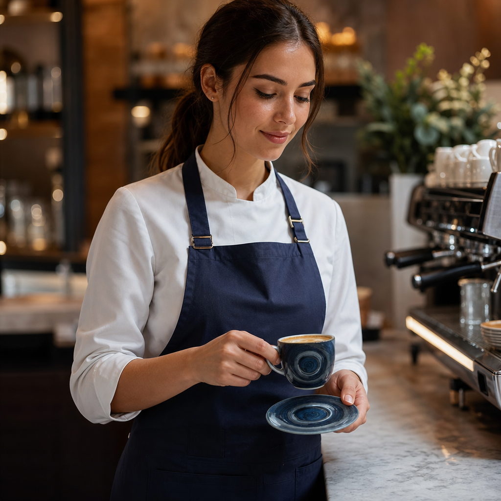 Espresso Saucers 114mm Blue Porcelain for Cafés & Restaurants (Pack of 12)