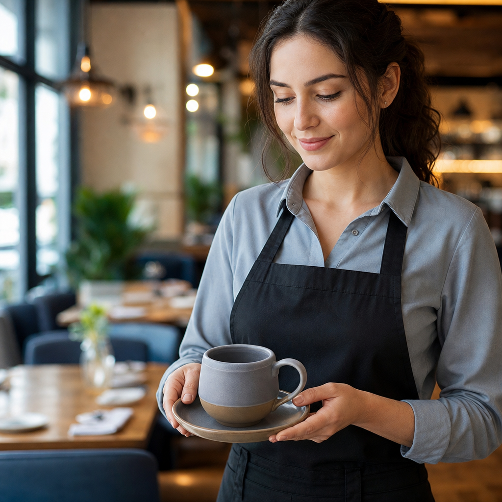 Cups 295ml Grey Vitrified Ceramic for Dining (Pack of 12)