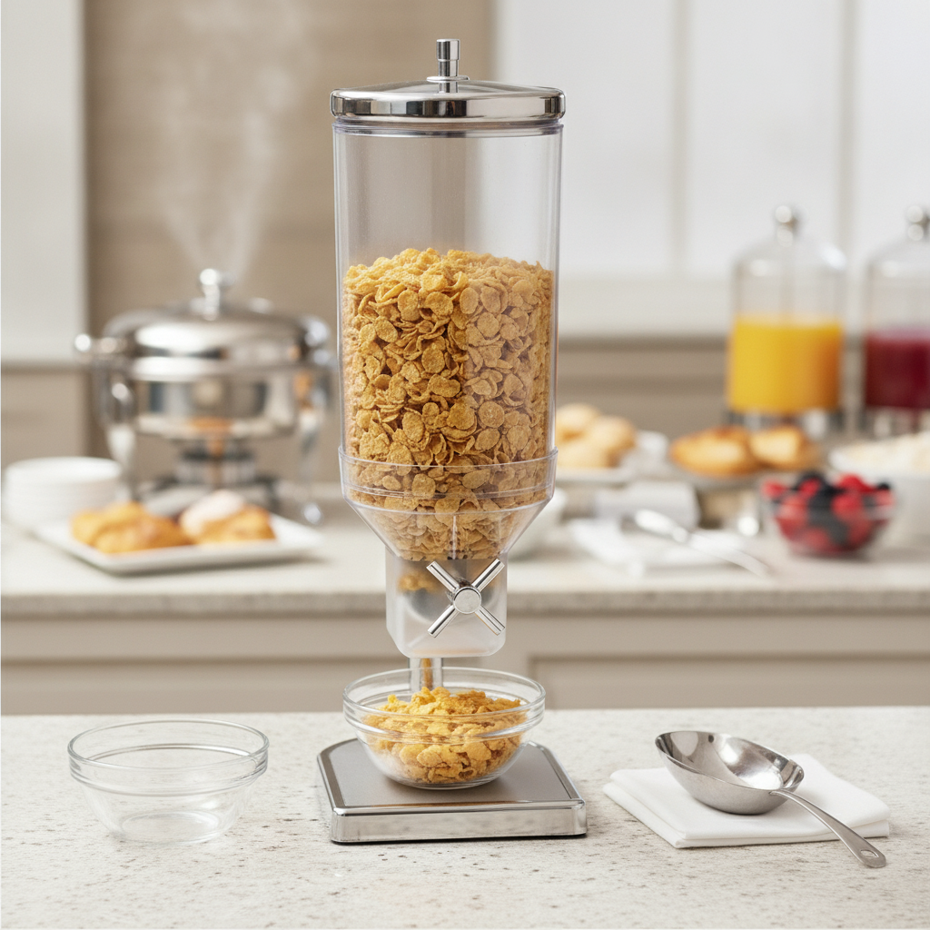Stainless Steel Cereal Dispenser 4.5L for Breakfast Buffets