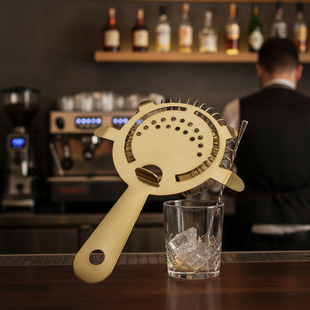 Stainless Steel 4-Prong Hawthorne Strainer 115mm for Cocktails