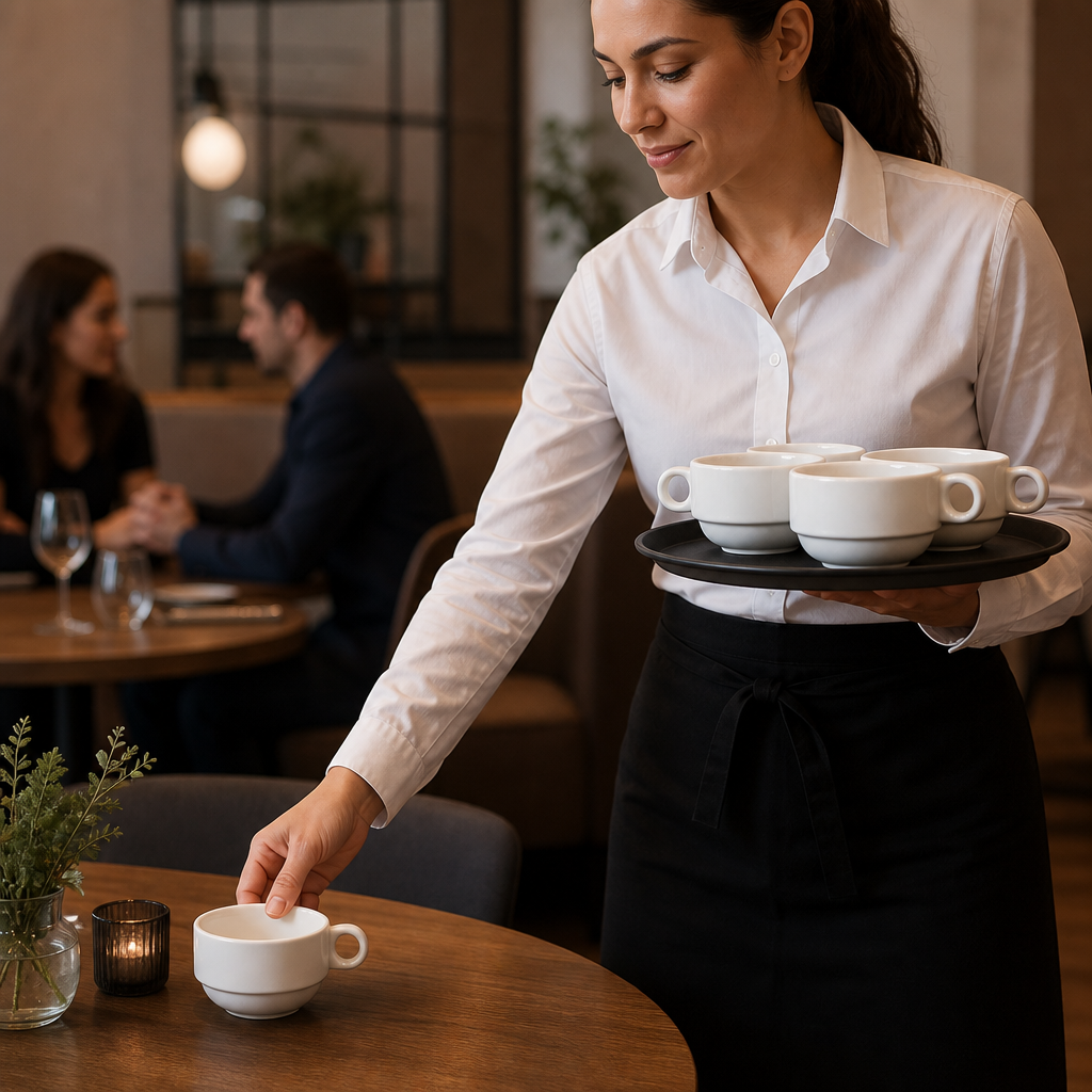 Stacking Cups 200ml Porcelain for Restaurants & Cafés (Pack of 12)