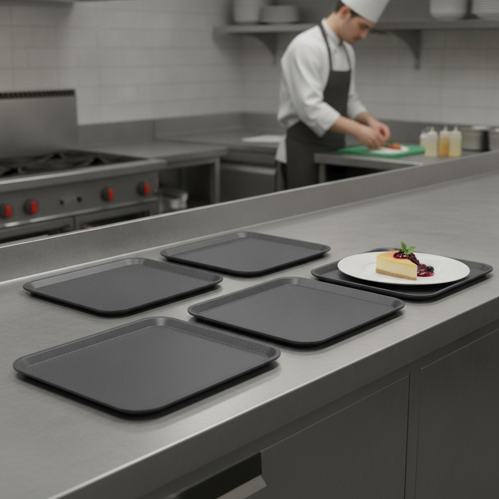 Laminate Charcoal Tray 340x460mm for Commercial Use (Pack of 24)