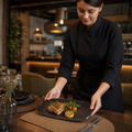 Rectangular Plates Iron Black Porcelain for Dining (Pack of 12)